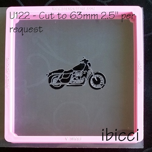 Harley Davidson motorbike stencil cut to 63mm per request