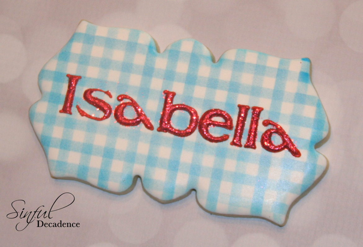 Isabella name plaque using Gingham background by Sinful Decadence
