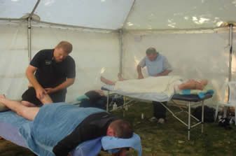 Anthony Fong Fitness massage team looking after the YMCA Marathon Club runners after the event!