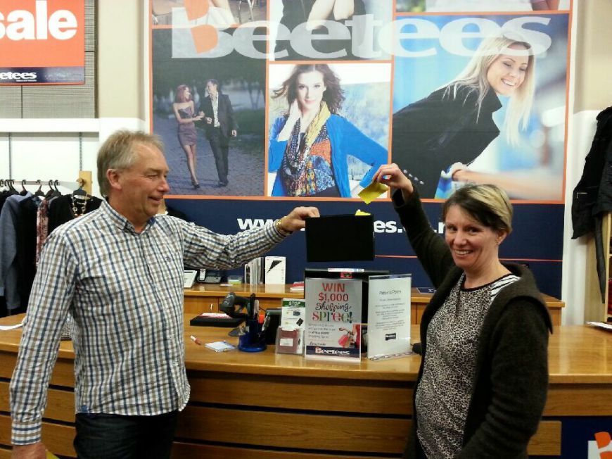 Shopping Spree competition draw at Beetees Nelson - Glen Beattie