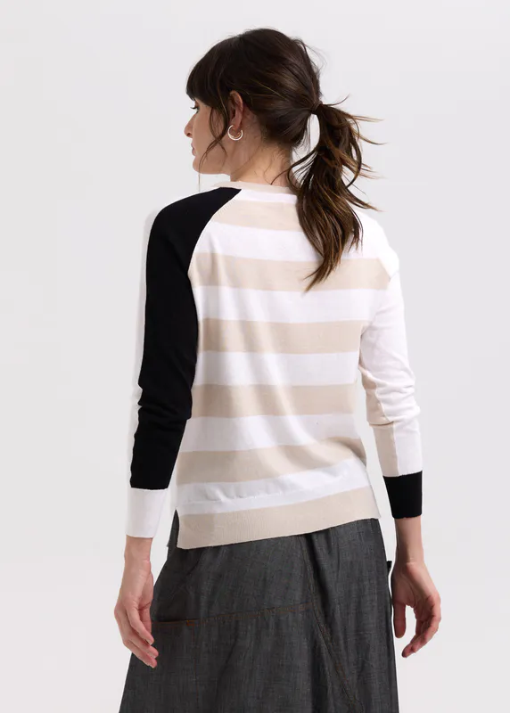 Model wearing Canvas Split Jumper By Zaket & Plover Available at Beetees Nelson