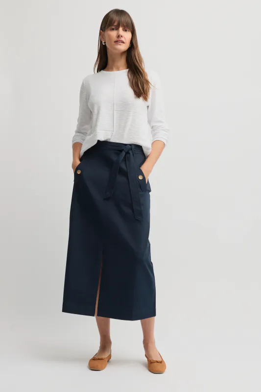 Model wearing White Ensemble Knit By Yarra Trail Available at Beetees Nelson