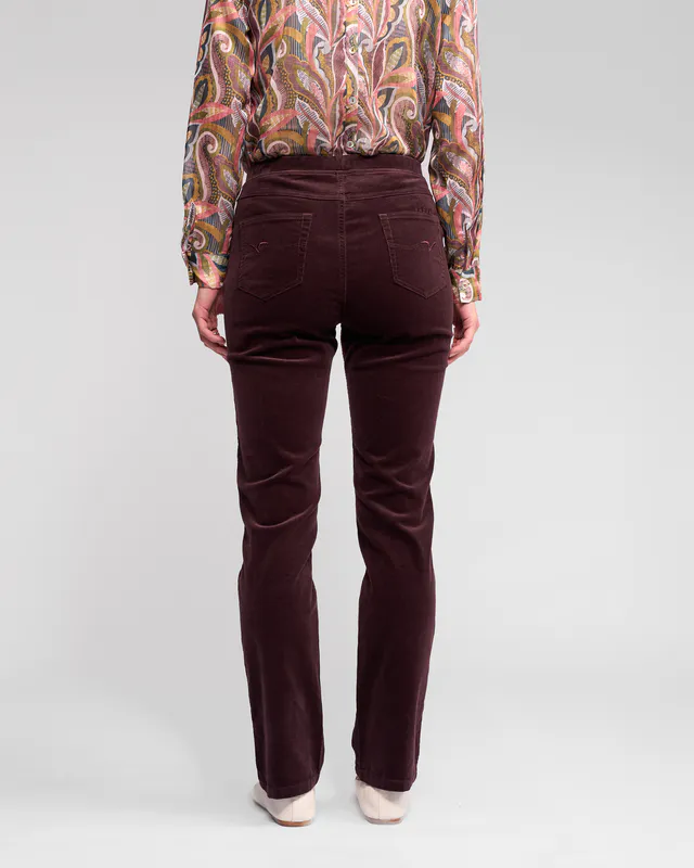 Model wearing Meriot Bay Cord Pull On By Vassalli Available at Beetees Nelson