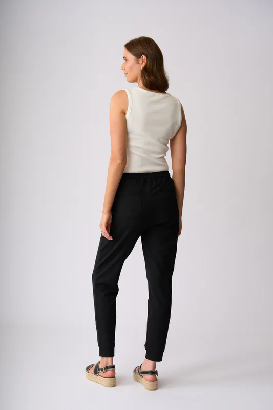 Model wearing Black Kaiuma Pant By Charlie Jane Available at Beetees Nelson