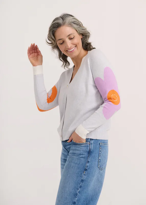 Model wearing Icicle Peace Please Cardi By Zaket & Plover Available at Beetees Nelson