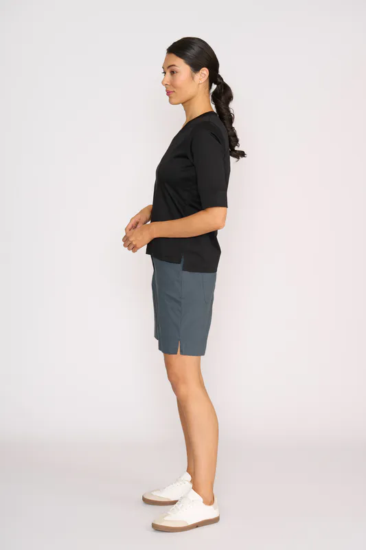 Model wearing Basalt Short, Classic Short By Esplanade Available at Beetees Nelson