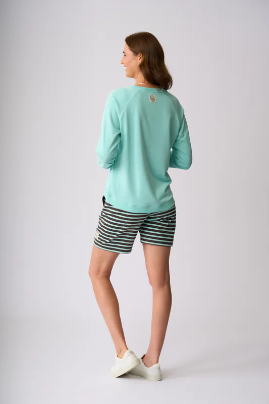 Model wearing Seabreeze Seaview Crew By Charlie Jane Available at Beetees Nelson