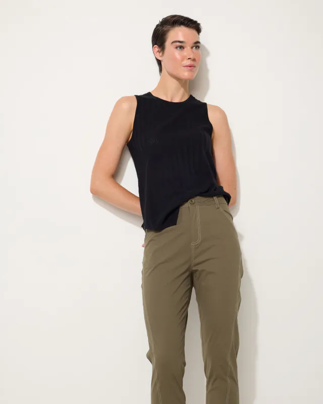 Model wearing Black Essential Multi Rib Knit By Marco Polo Available at Beetees Nelson