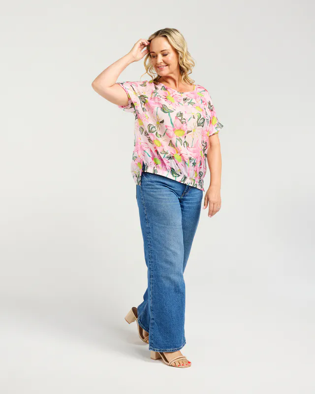Mode wearing Gentle Garden Ella Top By Zafina Available at Beetees Nelson