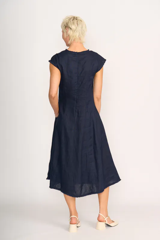 Model wearing Midnight Festival Event Dress By Foil Available at Beetees Nelson