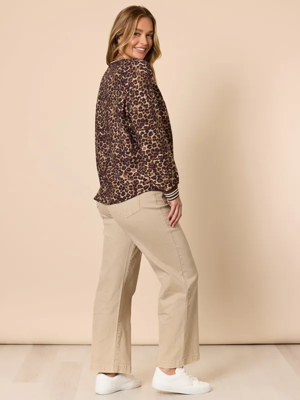 Model wearing Animal Print Leopard Top By Threadz Available at Beetees Nelson