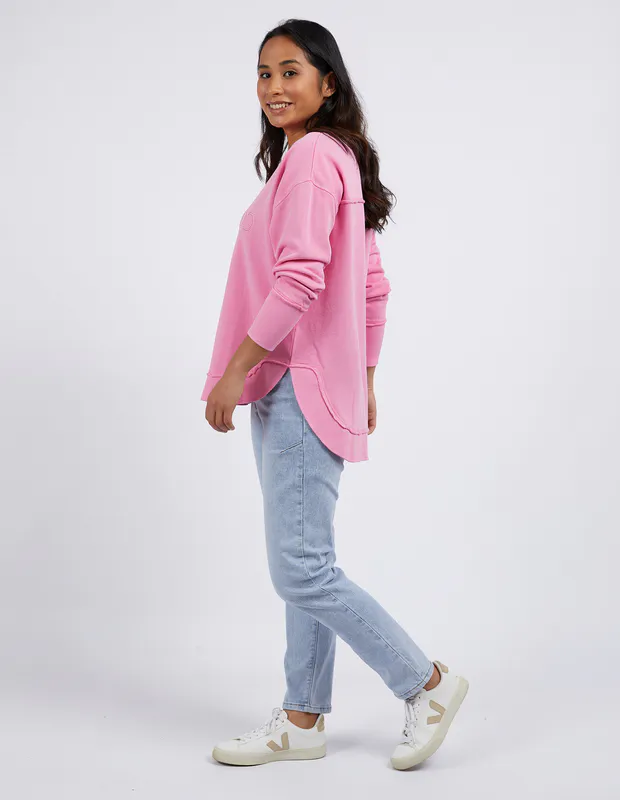 Model wearing Bubblegum Simplified Crew By Foxwood Available at Beetees Nelson
