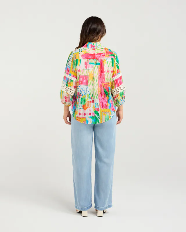 Model wearing Radiant Arabella Shirt By Zafina Available at Beetees Nelson