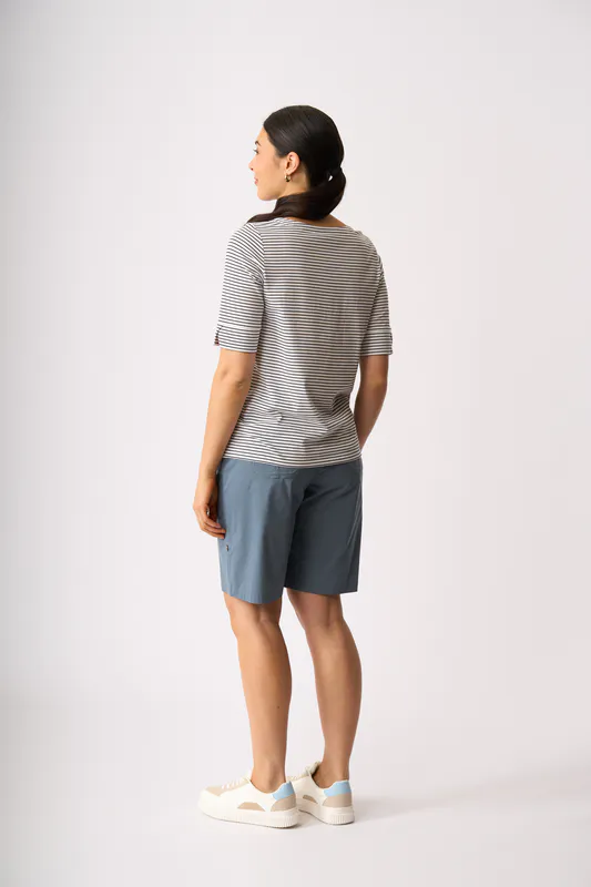 Model wearing Steel Coromandel Short By Esplanade Available at Beetees Nelson