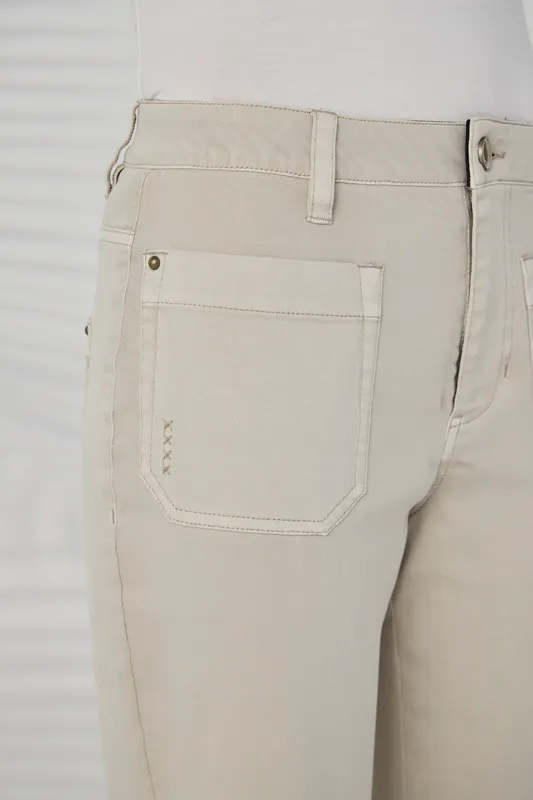 Model wearing Almond Chrome Jean By Lania Available at Beetees Nelson