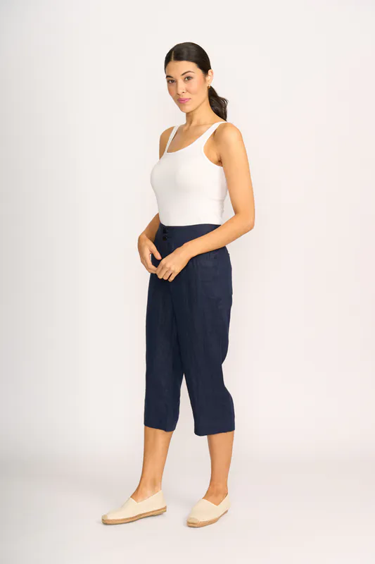 Model wearing Midnight Trousers - Wide Leg By Preen Available at Beetees Nelson