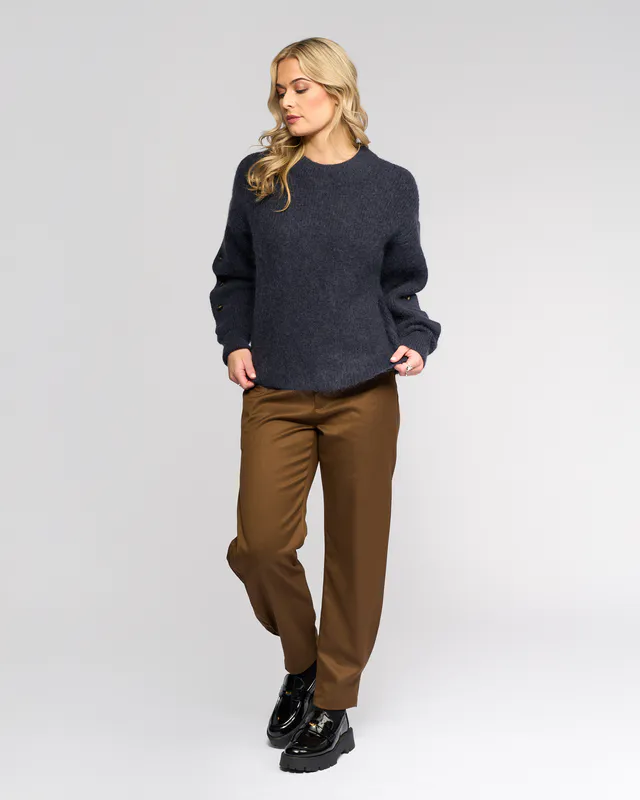 Model wearing Ink Luca Sweater By Knewe Available at Beetees Nelson