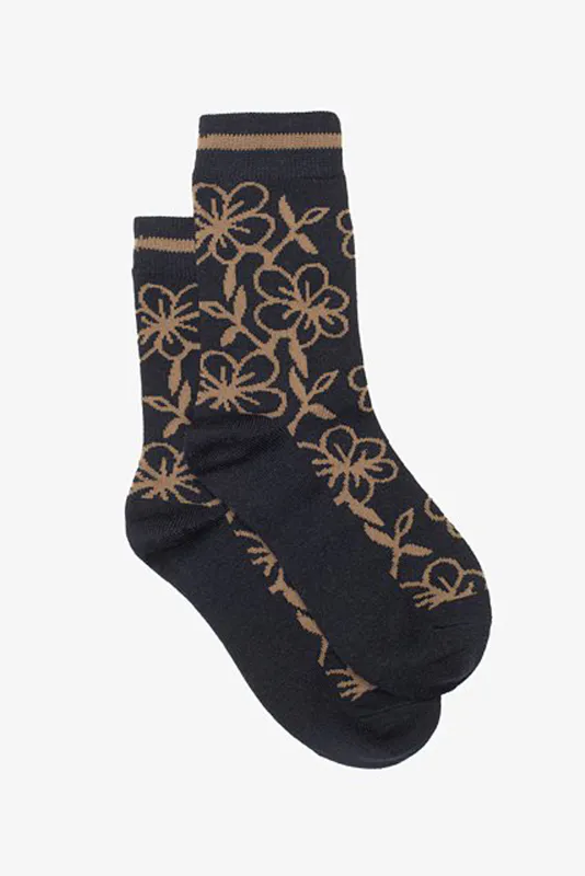 Khaki Flower Sock By Antler NZ Available at Beetees Nelson