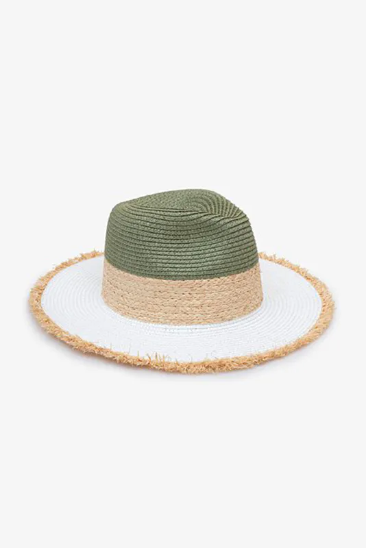 Raw Edge Fedora | Khaki & White By Antler NZ Available at Beetees Nelson