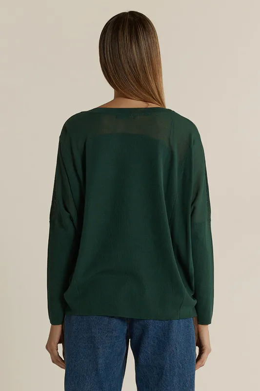 Model wearing Green Charlie Knit By Fate & Becker Available at Beetees Nelson