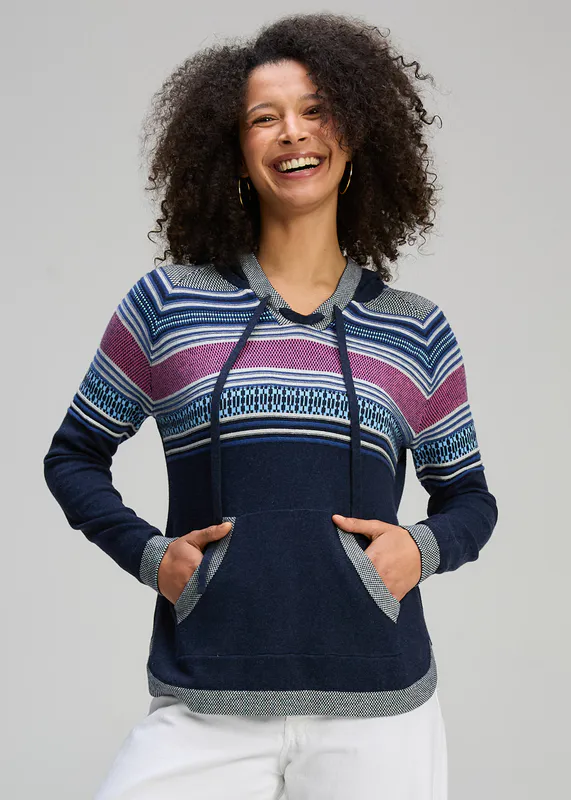 Model wearing DK Denim Apres Hoodie By Zaket & Plover Available at Beetees Nelson