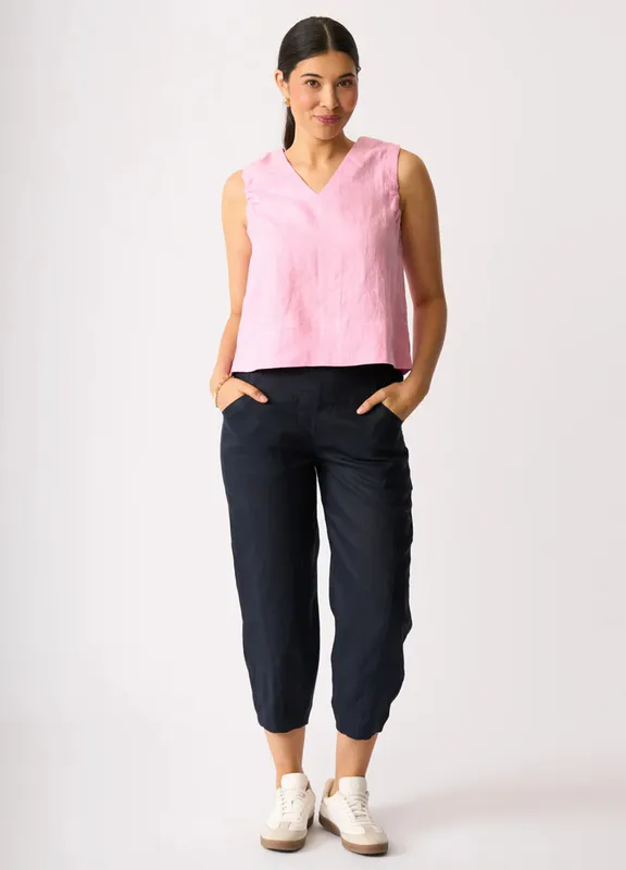 Model wearing True Navy Triumphant Pant By Foil Available at Beetees Nelson