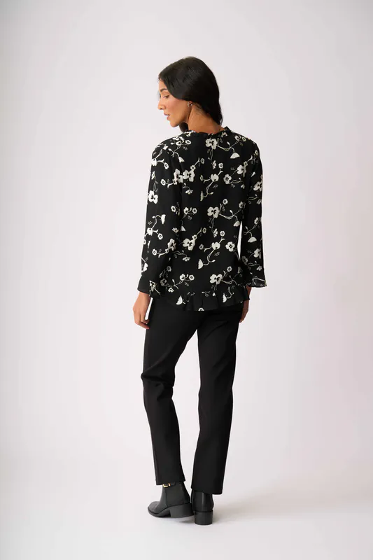 Model wearing Black Straight Leg Pant By Esplanade Available at Beetees Nelson