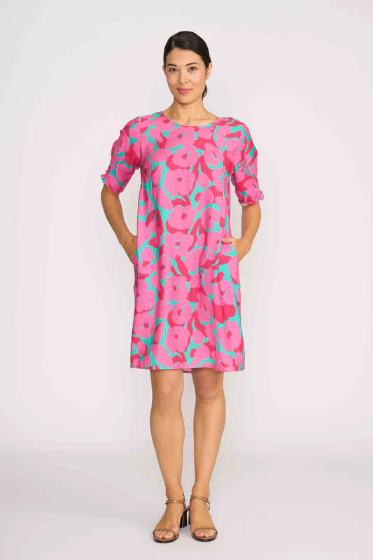 Model wearing Artful Dress - Shirr The Cuff By Foil Available at Beetees Nelson
