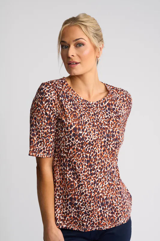 Model wearing Zella Carmen Top By Vassalli Available at Beetees Nelson