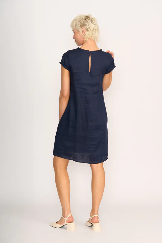 Model wearing Midnight Dress - Fringe, Scoop Neck By Foil Available at Beetees Nelson