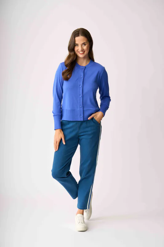 Model wearing Light Wash Luxe Jogger Jeans By Memo Available at Beetees Nelson