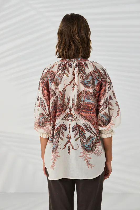 Model wearing Marsh Print Marsh Shirt By Lania Available at Beetees Nelson