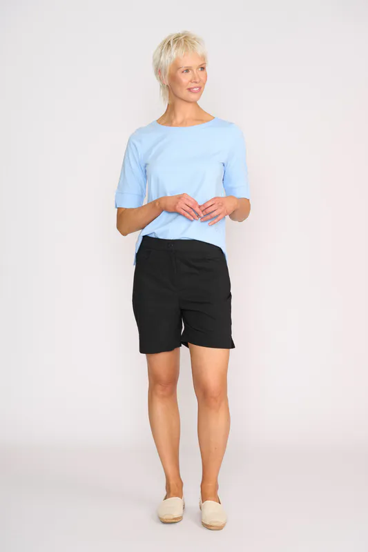 Model wearing Black Short, Classic Short By Esplanade Available at Beetees Nelson