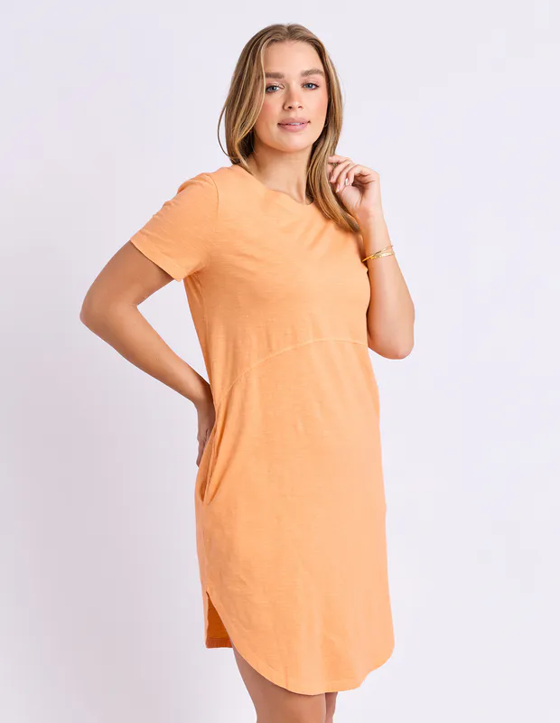 Model wearing Melon Bay Dress By Foxwood Available at Beetees Nelson