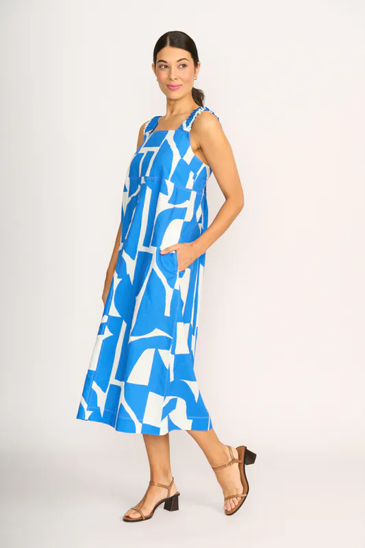 Model wearing Spectrum Sunseeker Dress By Foil Available at Beetees Nelson