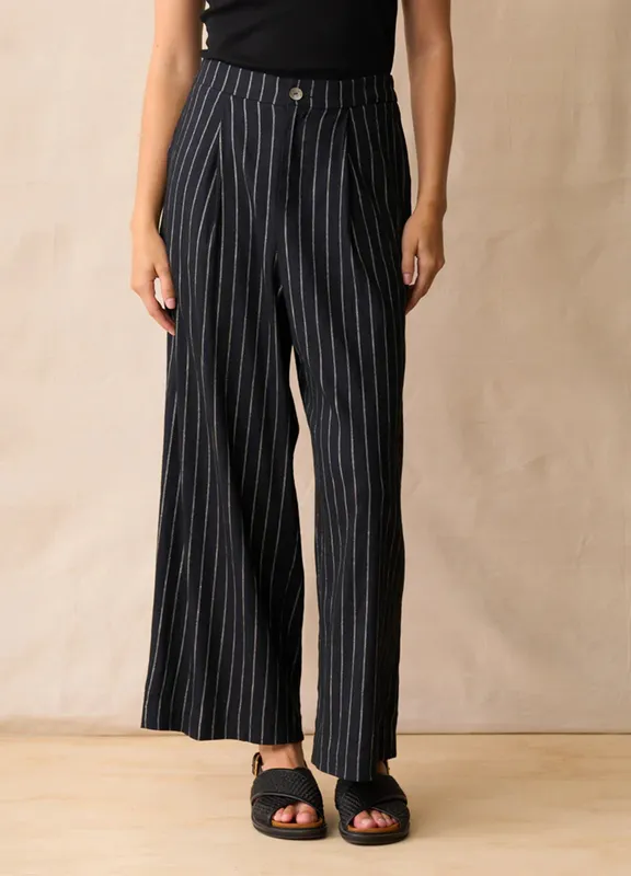 Model wearing Midnight Sloane Trouser By Neris Available at Beetees Nelson