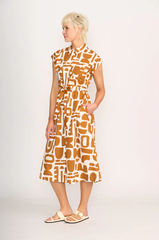 Model wearing Atrium Born Free Dress By Foil Available at Beetees Nelson