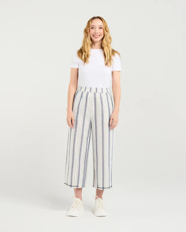 Model wearing Tuscan Marisol Pant By Zafina Available at Beetees Nelson