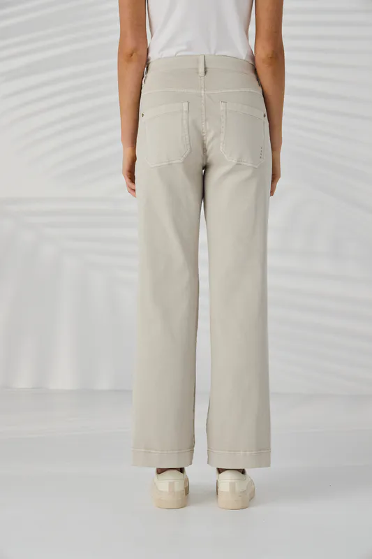 Model wearing Almond Chrome Jean By Lania Available at Beetees Nelson