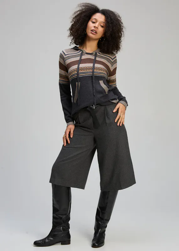 Model wearing Charcoal Apres Hoodie By Zaket & Plover Available at Beetees Nelson