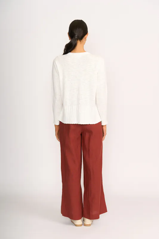 Model wearing White Cardigan - Best Feature By Foil Available at Beetees Nelson