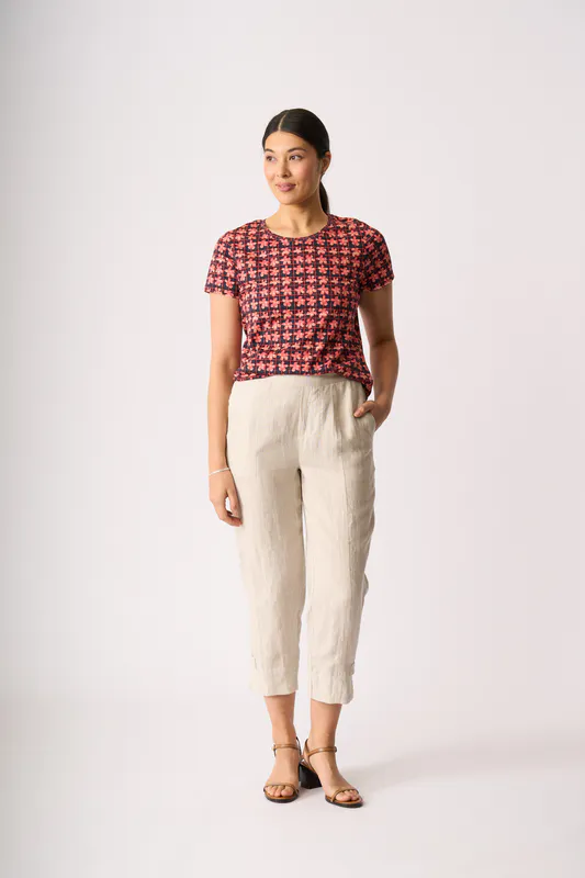 Model wearing String Tabbed Trousers By Preen Available at Beetees Nelson