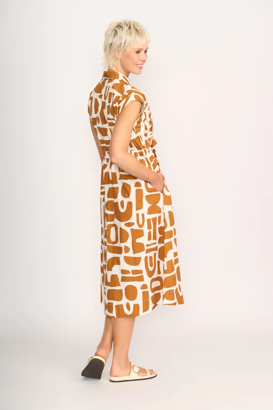 Model wearing Atrium Born Free Dress By Foil Available at Beetees Nelson