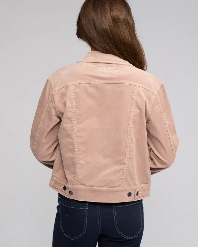 Model wearing Twig Core Cord Jacket By Vassalli Available at Beetees Nelson