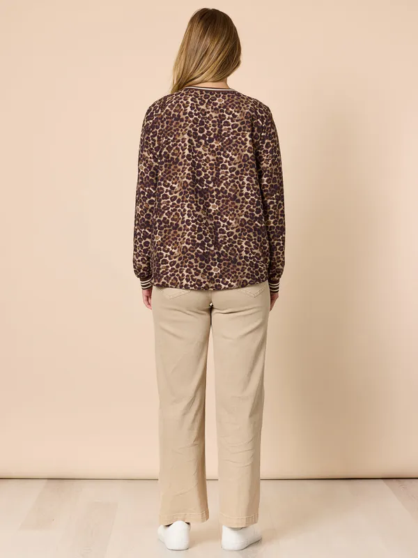 Model wearing Animal Print Leopard Top By Threadz Available at Beetees Nelson