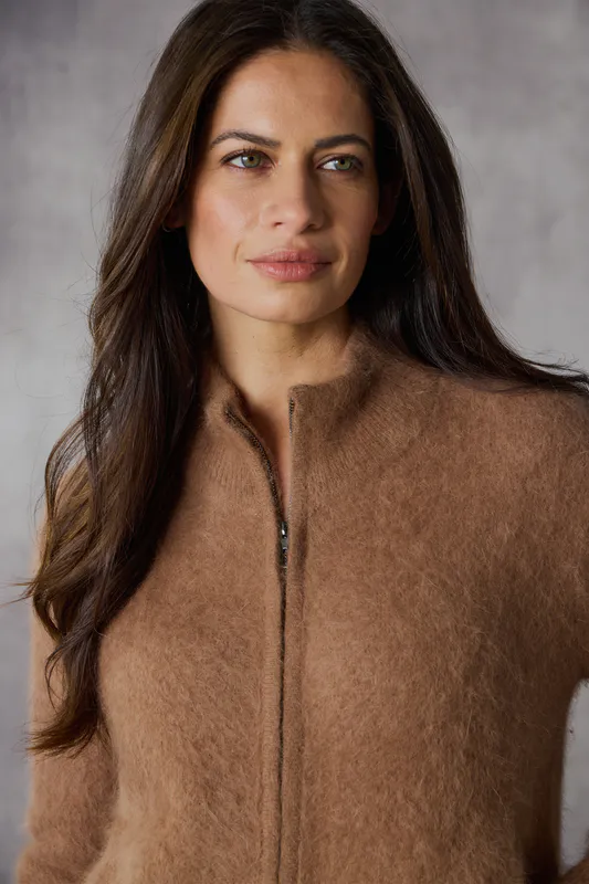 Model wearing Cinnamon Rogue Jacket By Lania Available at Beetees Nelson