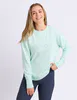 Model wearing Pale Mint Simplified Crew By Foxwood Available at Beetees Nelson