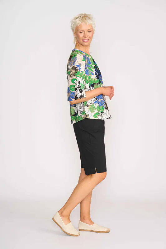 Model wearing Floral Delight Top - 3 Scoops By Foil Available at Beetees Nelson