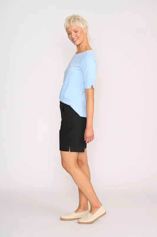 Model wearing Black Short, Classic Short By Esplanade Available at Beetees Nelson