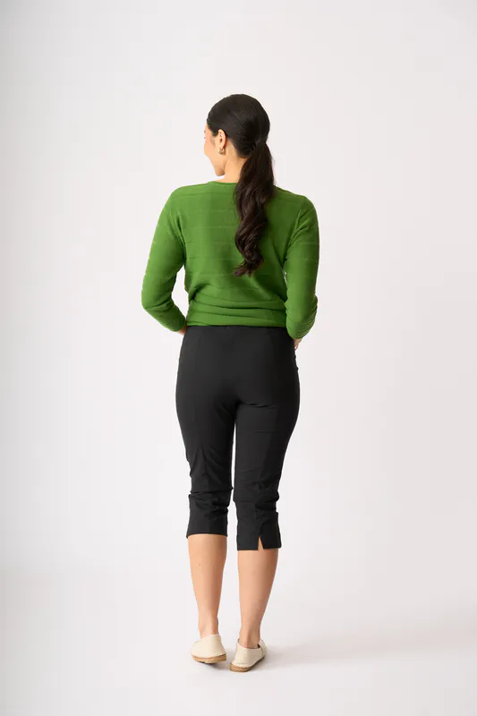 Model wearing Green Got The Scoop Jumper By Foil Available at Beetees Nelson